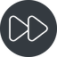 Thin, up, solid, circle, video, play, forward, backward, mp3, player, pause, forward-thin icon