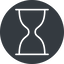 Thin, solid, circle, glass, wait, load, loading, waiting, clock, hour, hourglass, sandglass, sand, timer, hourglass-thin icon