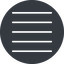 Thin, solid, circle, menu, burger, text, align, alignment, editor, justify, justify-align, align-justify, justify-align-thin icon