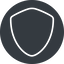 Thin, solid, circle, safe, shield, protection, royalty, blazon, shield-thin icon