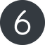 Thin, solid, circle, number, font, digit, 6, six, six-thin, 9, nine icon