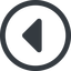 Line, left, wide, circle, arrow, direction, caret, caret-solid icon