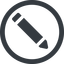 Line, left, wide, circle, pen, pencil, draw, edit icon