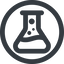 Line, up, wide, circle, horizontal, mirror, erlenmeyer, bubbling, erlenmeyer-bubbling-alt-wide icon