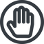 Line, up, wide, solid, circle, horizontal, mirror, hand, stop, fingers, hand-wide icon