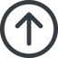 Line, up, circle, arrow, direction, arrow-simple-wide icon