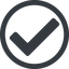 Line, wide, circle, check, ok, valid, checked, done, confirm, confirmed, success, yes, submit, send icon