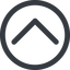 Line, up, wide, circle, arrow, direction, chevron, chevron-wide icon