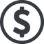 Line, wide, circle, symbol, money, donate, donation, coin, dollar, currency, us, usa, dollar-solid icon