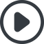 Line, up, wide, circle, arrow, video, play, mp3, player, pause, play-solid icon