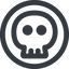 Line, wide, circle, danger, skull, death, dead, skull-wide icon