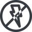 Line, wide, solid, circle, horizontal, mirror, prohibited, lightning, bolt, electricity, thunder, lightning-wide icon