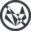 Line, wide, solid, circle, brand, social, network, prohibited, brands, repo, gitlab, gitlab-alt, gitlab-alt-solid, wolf icon