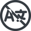 Line, wide, circle, prohibited, language, multilanguage, english, chinese, translation, french, spanish, language-wide icon