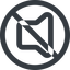 Line, wide, circle, prohibited, speaker, volume, mute, unmute, music, sound, loudspeaker, speaker-wide icon