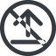 Line, up, wide, circle, upload, uploaded, uploading, prohibited, upload-wide icon