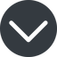 Down, wide, solid, circle, arrow, direction, chevron, chevron-wide icon