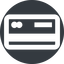 Down, wide, solid, circle, payment, card, credit, debit, visa, master, mastercard, atm, credit-card, credit-card-wide icon