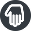 Down, wide, solid, circle, hand, stop, fingers, hand-wide icon