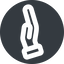 Left, wide, solid, circle, healthcare, help, care, gift, hand, giving, giving-hand, love, give, giving-hand-wide icon