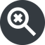 Left, wide, solid, circle, cross, search, magnifying, glass, research, magnifying-glass, keywords, keyword, glass-cross, no-result, magnifying-glass-cross, magnifying-glass-cross-wide icon