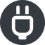 Left, wide, solid, circle, electricity, plug, charge, charger, electric, plug-wide, electrics, electrical icon