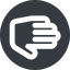 Right, wide, solid, circle, hand, stop, fingers, hand-wide icon