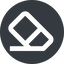Wide, solid, circle, horizontal, mirror, remove, eraser, erase, rubber, eraser-alt, eraser-alt-wide icon
