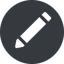 Up, wide, solid, circle, pen, pencil, draw, edit icon