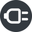 Up, wide, solid, circle, electricity, plug, charge, charger, electric, plug-wide, electrics, electrical icon