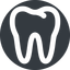 Up, wide, solid, circle, cog, medical, health, care, medic, clinical, tooth, molar, dental, dentist, stomatology, teeth, tooth-wide icon