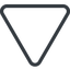 Triangle, line, down, normal, equilateral, equilateral-triangle icon