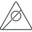 Triangle, thin, line, equilateral, circle, horizontal, mirror, prohibited, dot, round, dot-thin icon