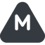Triangle, wide, solid, equilateral, medium, size, m icon