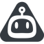 Triangle, up, wide, solid, equilateral, rounded, robot, robotics, face, robot-rounded icon
