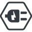 Line, down, normal, hexagon, horizontal, mirror, electricity, plug, charge, charger, electric, electrics, electrical, plug-alt icon