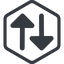 Line, right, normal, hexagon, arrow, update, change, switch, select, revert, double, double-arrow, change-solid icon