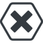 Line, normal, hexagon, times, cross, error, not, remove, no, delete, times-solid, danger, close, cancel, x, math, mathematics, mathematical, maths icon
