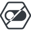 Line, down, normal, solid, hexagon, horizontal, mirror, setting, prohibited, apple, on, off, ios, switch, button, radio, switch-solid icon