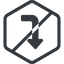 Line, left, normal, hexagon, sign, confirm, arrow, prohibited, key, submit, send, return, enter, return-sign-solid, return-sign icon