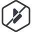 Line, right, normal, wide, hexagon, arrow, direction, prohibited, caret, caret-solid icon