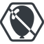 Line, normal, solid, hexagon, prohibited, balloon, party, birthday, carnival, helium, balloons, balloon-solid icon