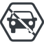 Line, up, normal, hexagon, car, front, vehicle, transport, prohibited, car-front-small icon