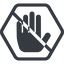 Line, up, normal, solid, hexagon, prohibited, hand, stop, fingers, hand-solid icon