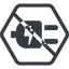 Line, up, normal, hexagon, prohibited, electricity, plug, charge, charger, electric, electrics, electrical, plug-alt icon