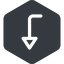 Left, normal, solid, hexagon, sign, confirm, horizontal, mirror, arrow, key, submit, send, return, enter, return-sign icon