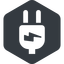 Left, normal, solid, hexagon, electricity, plug, charge, charger, electric, electrics, electrical, plug-alt icon