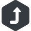 Right, normal, solid, hexagon, sign, confirm, horizontal, mirror, arrow, key, submit, send, return, enter, return-sign-solid, return-sign icon