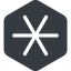 Right, normal, solid, hexagon, star, asterisk icon