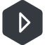 Right, normal, solid, hexagon, arrow, direction, caret icon